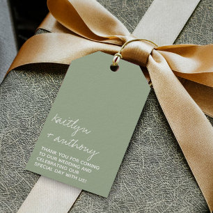 Étiquettes-cadeau Mariage minimaliste minimaliste moderne Sage de sc