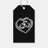 Étiquettes-cadeau Mariage Minimaliste Moderne Blanc Noir (Dos)