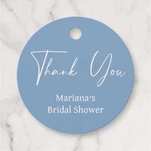 Étiquettes Cadeau Mariage Minimaliste Moderne Écriture Bleu Poussiér