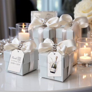 Étiquettes-cadeau mariage minimaliste personnalisé "Merci"