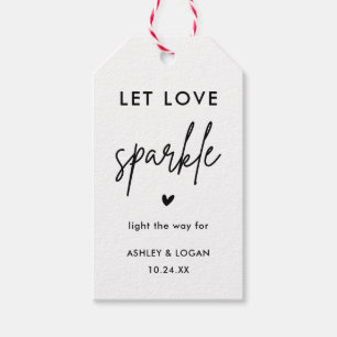 Étiquettes-cadeau Mariage minimaliste Sparkler Envoyer hors Faveur T