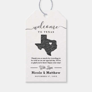 Étiquettes-cadeau Mariage minimaliste texan Bienvenue