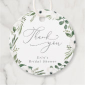 Étiquettes Cadeau Mariage moderne à la poussière verte d'eucalyptus  (Devant)