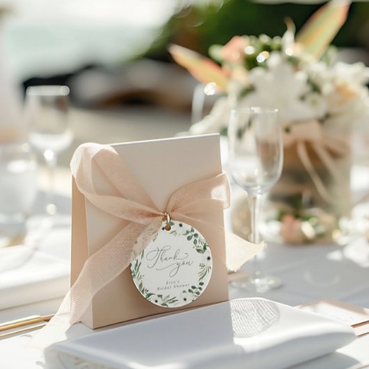 Étiquettes Cadeau Mariage moderne à la poussière verte d'eucalyptus 