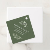 Étiquettes Cadeau Mariage moderne à l'aquarelle avec feuillage de br (En situation)