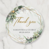 Étiquettes Cadeau Mariage moderne botanique feuille de verdure (Dos)