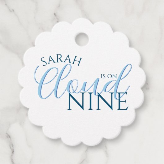 Étiquettes Cadeau Mariage moderne Cloud 9 typographie simple bridal  (Devant)