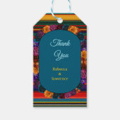Étiquettes-cadeau Mariage moderne de fleurs mexicaines (Devant)