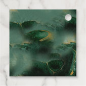 Étiquettes Cadeau Mariage moderne en marbre vert (Dos)