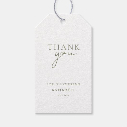 Étiquettes-cadeau Mariage moderne et minimal "MERCI" (Devant)