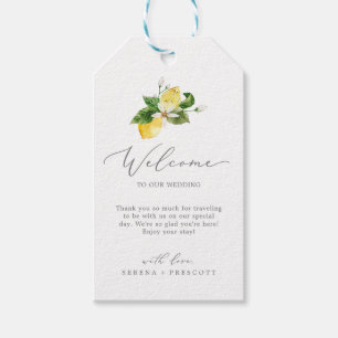 Étiquettes-cadeau Mariage moderne Lemon Garden Welcome