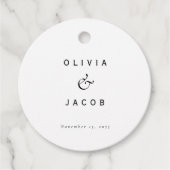 Étiquettes Cadeau Mariage moderne minimaliste (Devant)