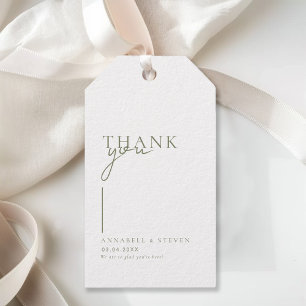 Étiquettes-cadeau Mariage moderne, minimaliste, "MERCI"