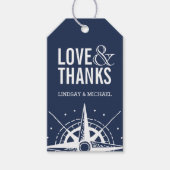 Étiquettes-cadeau Mariage moderne nautique privilégier le Merci (Devant)