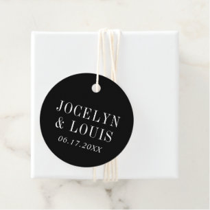 Étiquettes Cadeau Mariage Moderne Noir Gras