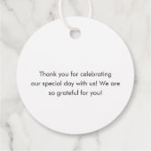 Étiquettes Cadeau Mariage moderne photo noir et blanc chic (Dos)