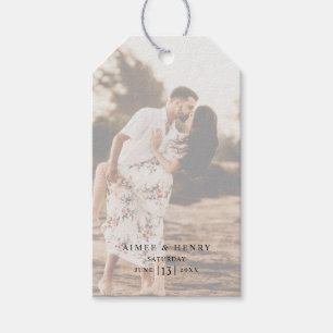 Étiquettes-cadeau Mariage Moderne Photo Rustique