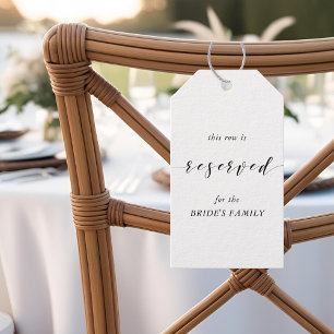 Étiquettes-cadeau Mariage moderne Réservé Chaise assise Tags