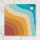 Étiquettes Cadeau Mariage moderne Retro 70 coloré Rainbow Waves (Dos)