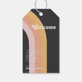 Étiquettes-cadeau Mariage moderne Retro 70's Rainbow Dark Welcome (Devant)