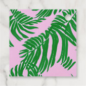Étiquettes Cadeau Mariage moderne rose + palmier vert (Dos)