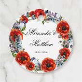 Étiquettes Cadeau Mariage moderne roux de fleurs Boho (Devant)