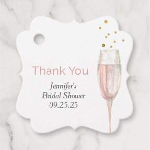 Étiquettes Cadeau mariage moderne simple brunch rose champagne