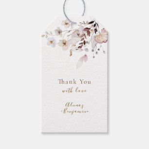 Étiquettes-cadeau Mariage Moderne Simple d'Automne avec Fleurs Séché