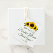 Étiquettes Cadeau Mariage moderne Sunflowers (En situation)