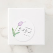 Étiquettes Cadeau Mariage moderne violet tulipe solo petit déjeuner (En situation)