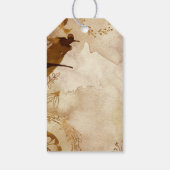 Étiquettes-cadeau mariage monogramme du feuillage d'aquarelle d'auto (Dos)