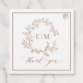 Étiquettes Cadeau Mariage Monogramme en terre cuite moderne (Dos)