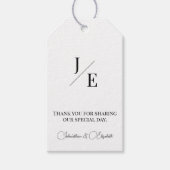 Étiquettes-cadeau Mariage monogramme minimal | BLANCHE (Devant)