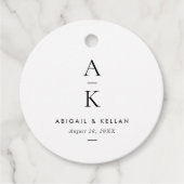 Étiquettes Cadeau Mariage Monogramme moderne simple (Devant)