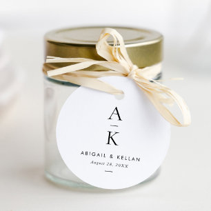Étiquettes Cadeau Mariage Monogramme moderne simple