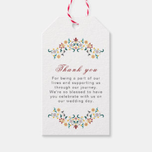 Étiquettes-cadeau Mariage Motif classique complexe de géométrie vint