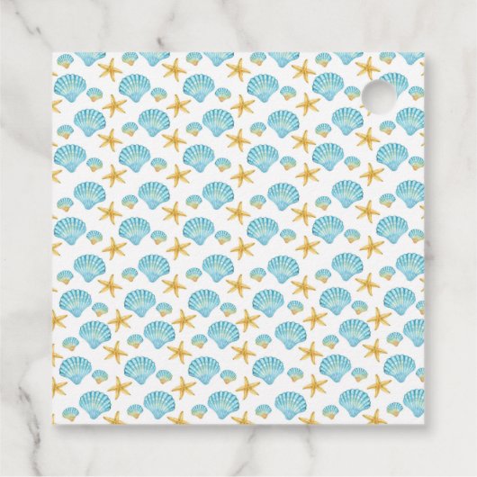 Étiquettes Cadeau Mariage nautique Blue and Yellow Sea Life (Dos)