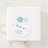 ÉTIQUETTES CADEAU MARIAGE NEIGE BLEUE PLUIE DE MARIÉE (En situation)