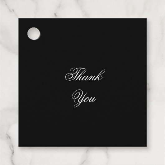 Étiquettes Cadeau Mariage noir et blanc (Devant)