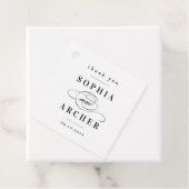 Étiquettes Cadeau Mariage noir et blanc moderne (En situation)