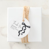 Étiquettes Cadeau Mariage Noir Ruban Shower (En situation)