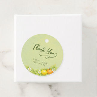 Étiquettes Cadeau Mariage Orange & Citron Jardin de Citronniers