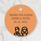 Étiquettes Cadeau Mariage orange profond (Dos)