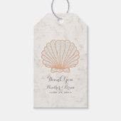 Étiquettes-cadeau Mariage Orange Rustique Seashell (Devant)