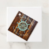 Étiquettes Cadeau Mariage ou Fiançailles nautique rustique (En situation)