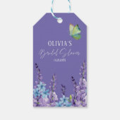 Étiquettes-cadeau Mariage papillon floral violet  (Dos)
