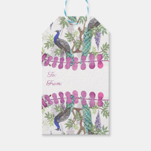 Étiquettes-cadeau Mariage Peacock