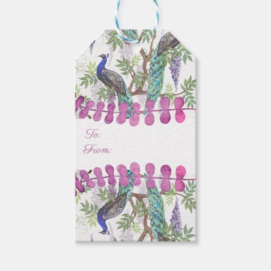 Étiquettes-cadeau Mariage Peacock (Devant)