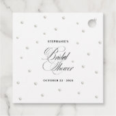 Étiquettes Cadeau Mariage Perles Blanches (Dos)