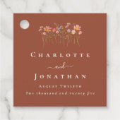 Étiquettes Cadeau Mariage personnalisé Boho automne fleurs sauvages  (Devant)